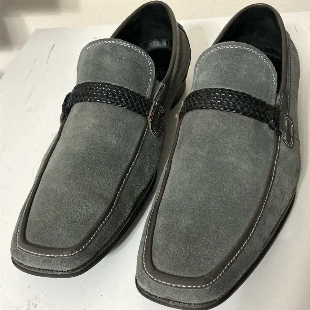 Kenneth Cole Leather Big Band Loafer 9 1/5 Gray